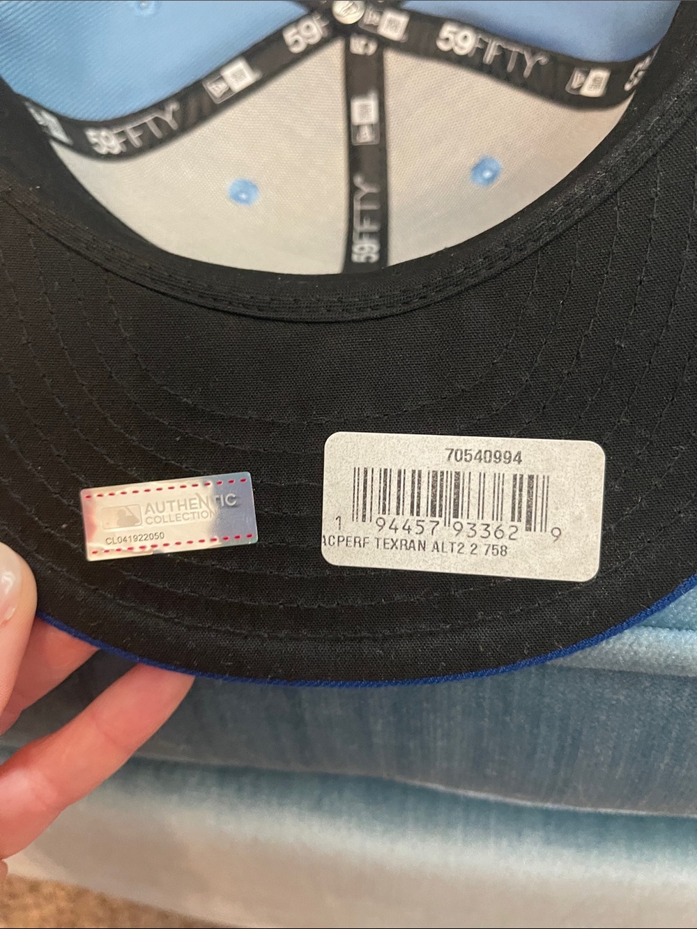 NWT- New Era Texas Rangers Light Blue & Royal Blue Fitted Cap - Picture 2 of 7